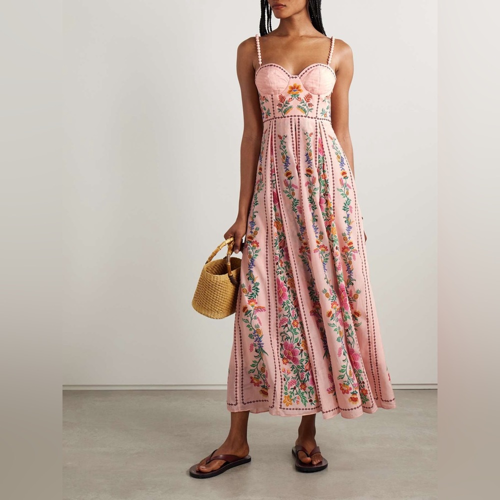 NWOT Farm Rio Pink Delicate Forest Maxi Dress S